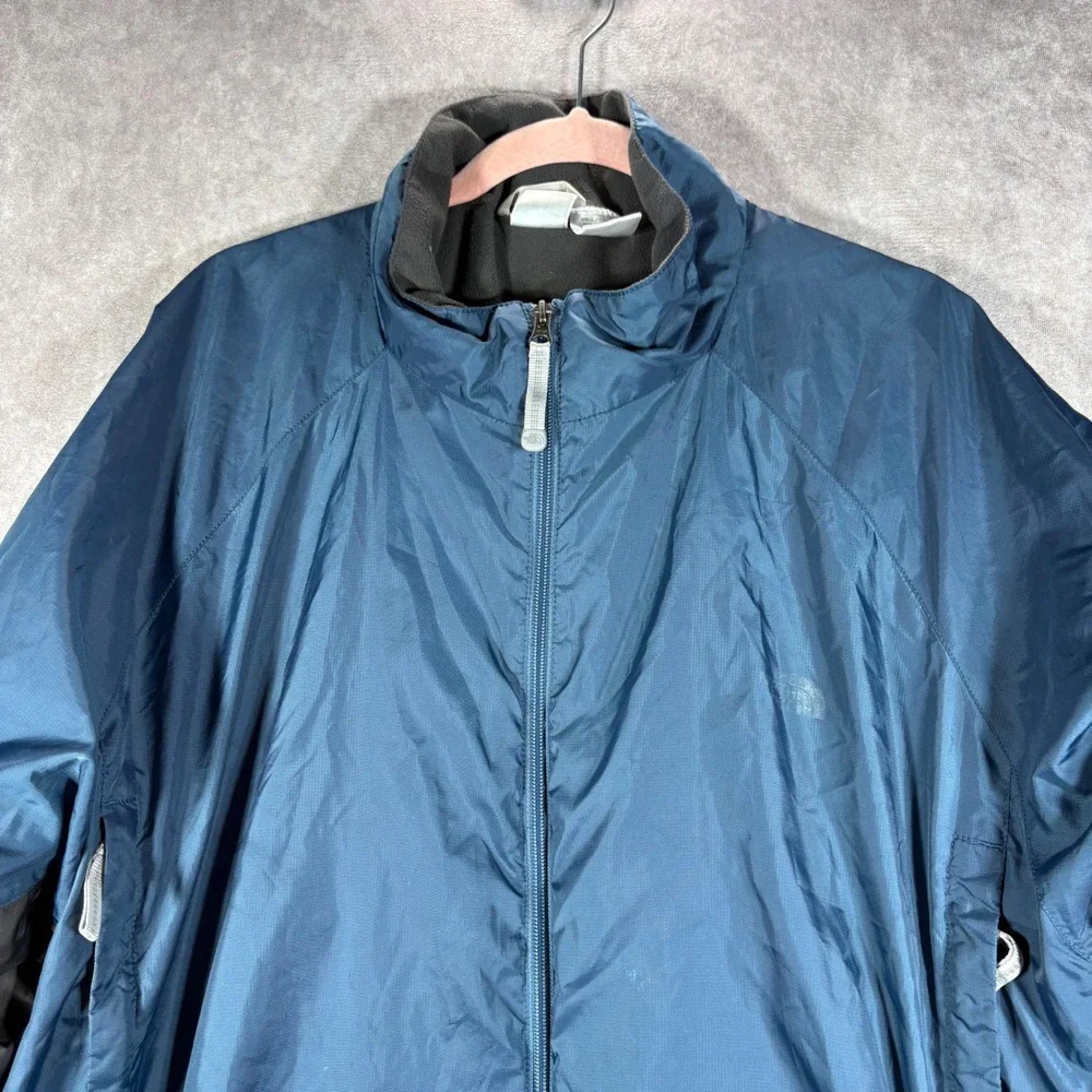 The North Face Jacket Mens XXL Blue Windbreaker Fleece Lined Full Zip Outdoor